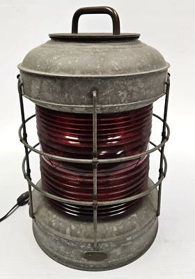 Wilcox Crittenden Perko Marine Nautical Red Ship Lantern 16"H, retrofit electric - Image 1 of 4