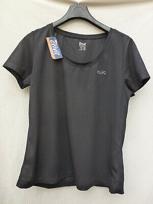 New Ladies Black Short Sleeve Sports Gym Performance Top T Shirt Size 18-20 BNWT • 6.10€