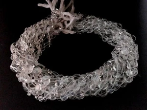5 Strand Natural Crystal Quartz Coin Smooth 5-6mm Crystal Coin Beads 12"inch C33 - Picture 1 of 8