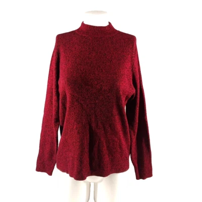 NWT KAREN SCOTT Fall Ribbed Knit Sweater Petite XL Burgundy Pullover 100% cotton - Image 1 of 4