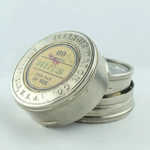 Antique 18 Size Illinois Factory Travel Case Only Grade 69 Rare w Inner & Outer - Picture 1 of 9