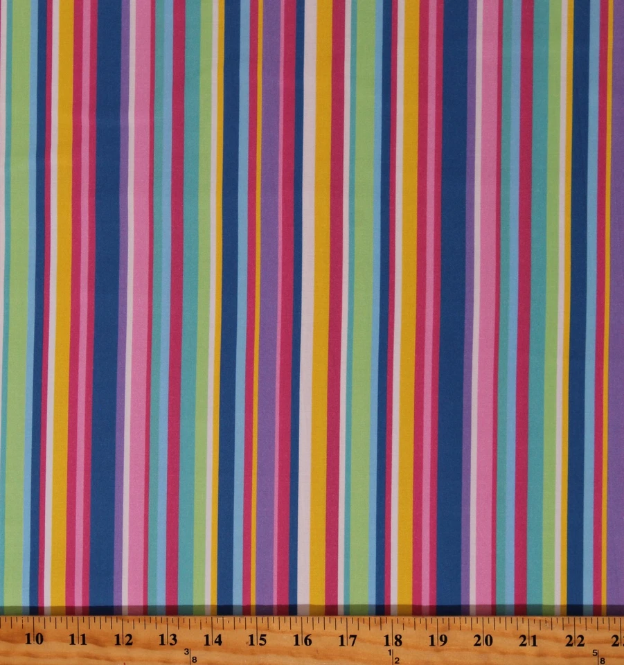 Algodón Temporada Rayas Verano Primavera Colores Rosa Tela Estampado por Yarda D152.30 Foto 1 de 1