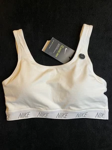 Nike NWT Womens Medium White Med Compression Support Training Bra Removable Pads - Picture 1 of 7