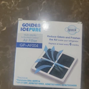 Golden ICE PURE GP-AF004 Refrigerator Air Filter Carbon Activate 3 Pk LG Kenmore - Picture 1 of 2