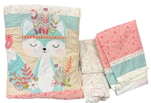 Trend Lab Wild Forever 4-teiliges Krippenset Bettwäsche Fuchs, Vogel, Blumen wunderschön! - Bild 1 von 19