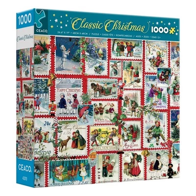 Ceaco Puzzle; Christmas Stamps - Classic Christmas series; 1000 pieces; 3372-23 - Image 1 of 3