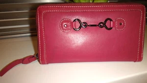 Mob Soft Leather Dark Pink Mix Zip Around Purse 🌺🌺 - Picture 1 of 10