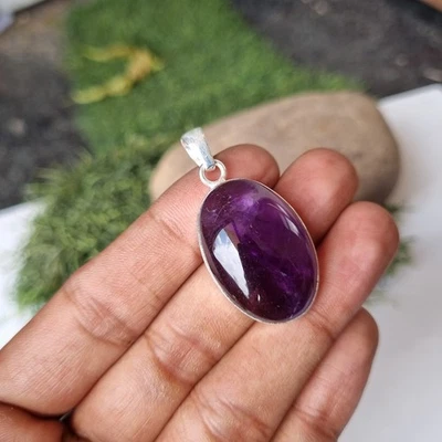 Nice Amethyst Gemstone Pendant 925 Sterling Silver Gift For Her Pendant PG6974 - Image 1 of 4