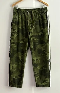 Converse Cotton, Khaki Camo Crop Trousers UK12-14; Side Stripe; Pockets VGC - Picture 1 of 5