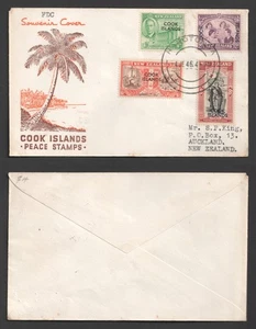 Cook Islands 1946 KGVI Peace FDC. First Day Cover - Picture 1 of 3