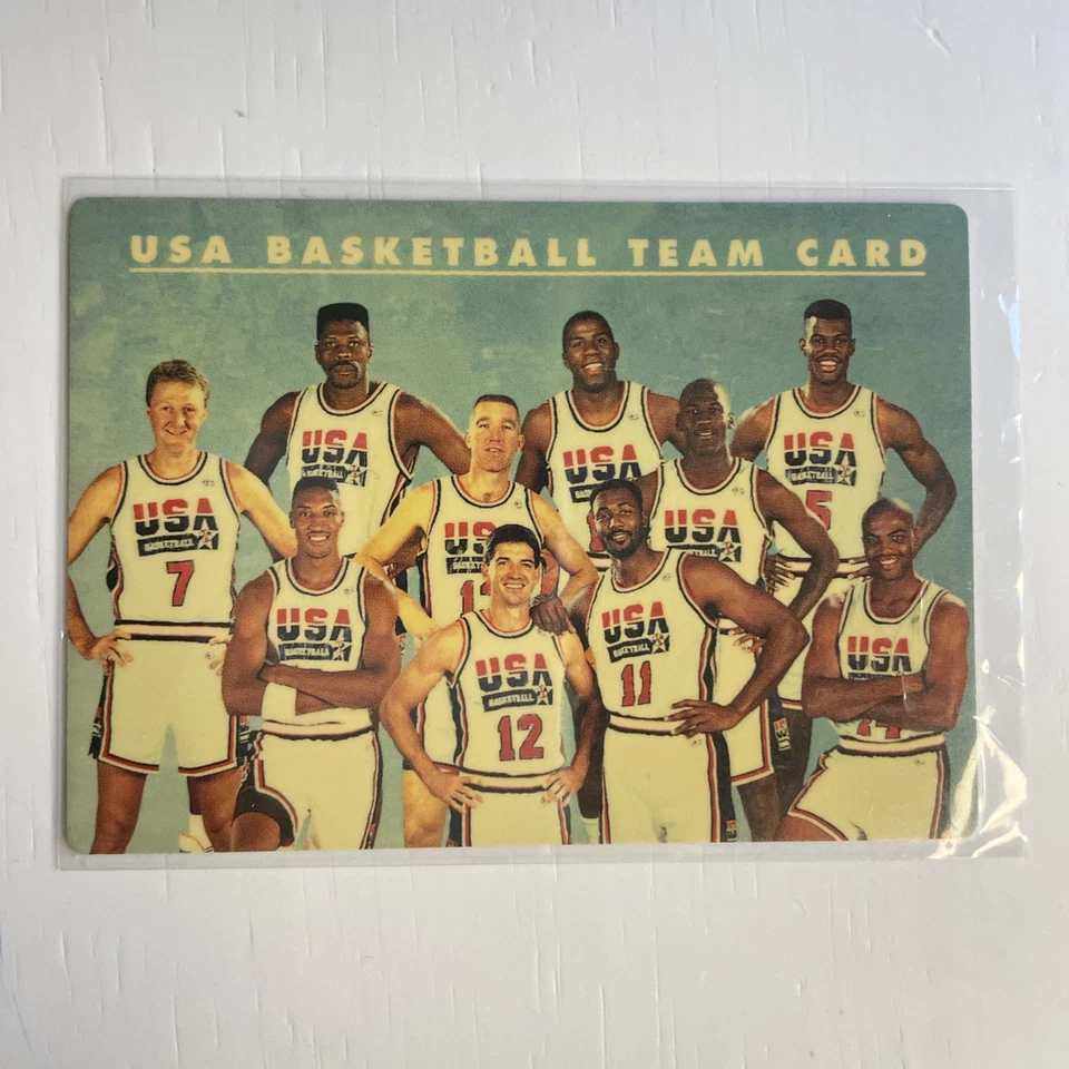 Tarjeta de equipo de baloncesto SkyBox 1992 EE. UU. - EE. UU. inserción de plástico Michael Jordan #NNO Foto 1 de 2