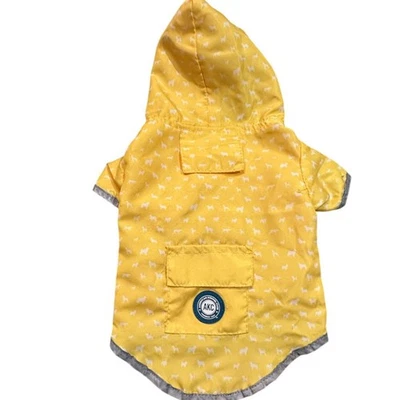 AKC Yellow Hooded Raincoat Style Jacket for Small Pet - Image 1 of 4