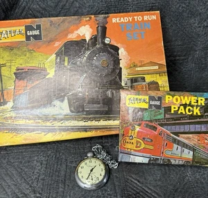 Bachmann N Scale 4646 EMD F9 Santa Fe Locomotive Atlas Ready Run Train Set #1050 - Picture 1 of 19