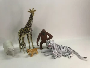 Lote de 7 animales de zoológico ELC AAA de colección - tigre jirafa oso polar gorila - Imagen 1 de 11