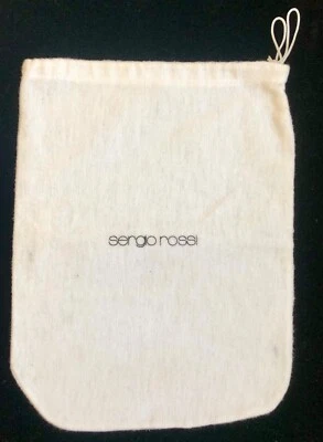 Подлинный белый хлопковый мешок для пыли обуви SERGIO ROSSI 10,5 дюйма x 13,5 дюйма - Изображение 1 из 2