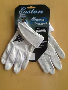 Easton Fastpitch Rollover Softball Gloves, Womens/Girls, Adult Small, White - Picture 1 of 2