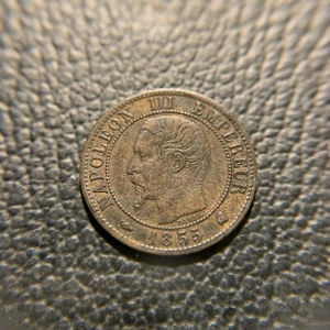 Moneda Extranjera Francesa 1855 K Francia Un 1 Céntimo XF EF Cobre - Imagen 1 de 2