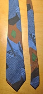 Vtg Claude Montana Signature Print Tie Cotton/Silk Blend 3 3/8" x 59" Italy - Picture 1 of 7