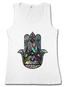 GILET DÉBARDEUR ILLUMINATI HAND HAMSA société francs-maçons loge loge illumiatus - Photo 1/2