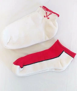 Vintage Orlon Booties Footies Golf Socks 2 pair Red White sz M - Picture 1 of 6