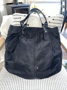 Banana Republic Large Black Nylon Purse Shoulder Bag Tote 15 X 20 - Picture 1 of 9