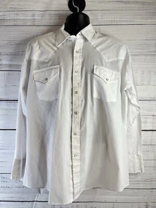 Camisa a Presión De Colección Ely Plains Perla Para Hombres 17/34-35 Manga Larga Blanca Cowboycore Rodeo - Imagen 1 de 12