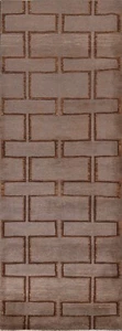 Geometric Gabbeh Oriental Runner 3x10 Rug Hand-knotted Plush Wool Brown Carpet - Picture 1 of 12