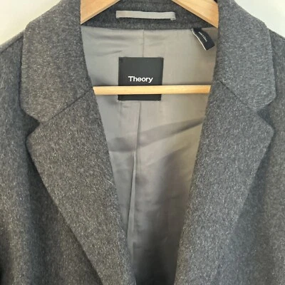 Theory Jacket Coat 100% Cashmere Grey  Sz XXL Super Soft Delancey $650 - Image 1 of 4