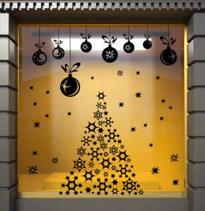 CHRISTMAS TREE WINDOW STICKERS XMAS Wall Sticker Decal  Christmas Stickers N131 - Picture 1 of 6
