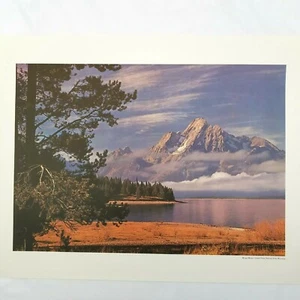 Impresión de póster Mount Moran Grand Teton National Park Wyoming vintage 1969 18x24 - Imagen 1 de 3