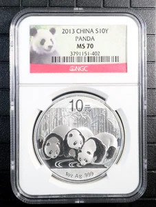 2013 China 1oz Silver S10Y Panda NGC MS 70 - Picture 1 of 2