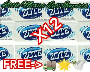 12 x 200g Blanco Zote Jabon en Barra D Lavanderia Remueve Stains Laundry BarSoap
