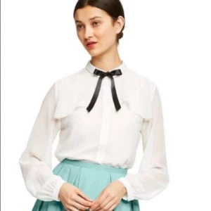 Women's Jason Wu Target White Long Sleeve Collar Blouse sz M - Picture 1 of 9