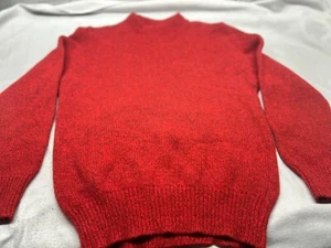 Vintage LL Bean Ragg Sweater Mens M USA Red L Marled Wool Blend Outdoor Wool - Picture 1 of 6