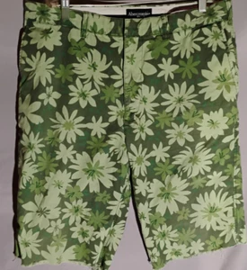 Abercrombie & Fitch Shorts Men's 34 Green floral Preppy Rare Y2K Casual - Picture 1 of 6