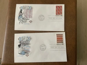 1986 #2235-2238b 22c Navajo Art - 5 House Of Farnam FDCs - Picture 1 of 3