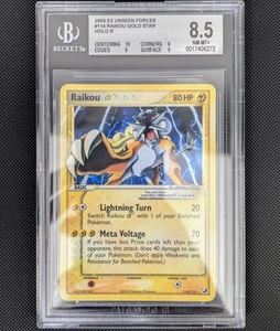Raikou Gold Star BGS 8.5 Pokemon Card 114/115 EX Unseen Forces 2005 NM-MINT - Picture 1 of 1