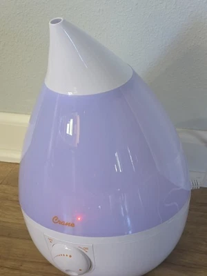 Crane EE-5302W Droplet Ultrasonic Cool Mist Humidifier Whisper Quiet Clean  - Image 1 of 4