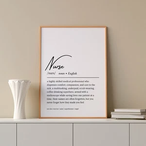 Nurse Definition Wall Art – Inspirational Medical Poster Gift Print - Picture 1 of 8