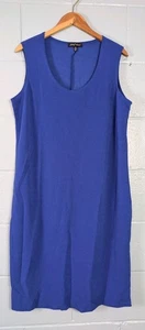 Slinky Marken Kleid Damen XL Blau Tank Ärmellos U-Ausschnitt Pullover Stretch - Bild 1 von 5