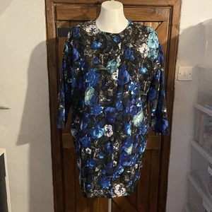 Lavish Alice Womens Blue Floral Oversized Cape Jacket Size 10 - Picture 1 of 8