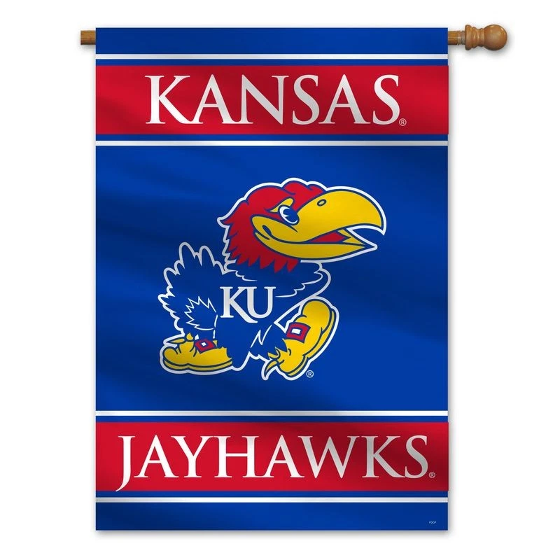 Kansas Jayhawks Banner 28x40 House Flag Style 2 Sided CO - Image 1 of 1