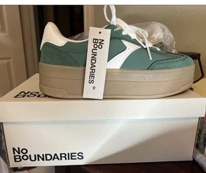 No Boundaries Plateau-Sneaker grün weiß Damengröße 9 neu im Karton - Bild 1 von 5