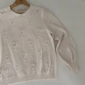 Suéter LOFT Mujer Grande** Marfil Bobble Pointelle Cuello Redondo Suave Mezcla de Lana - Imagen 1 de 9