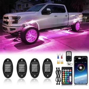 4Pods Segmented RGB LED Rock Lights Kit with APP/RF Remote Control, Upgraded ... - Picture 1 of 6
