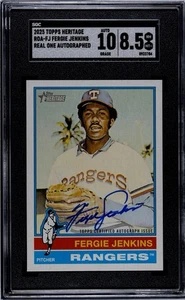 2025 TOPPS HERITAGE FERGIE JENKINS REAL ONE AUTOGRAPH SGC 8.5 LOOKS PERFECT - Picture 1 of 2