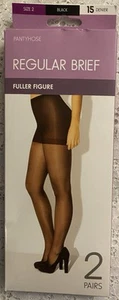 KMart -2 PAIR- 15 Den.Reg/Brief Pantyhose Sz2- 175cm-115kg-Black -Vintage - Picture 1 of 4