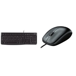 Logitech K120 Wired Business Keyboard, AZERTY French Layout - Black & B100 Wired - Picture 1 of 7