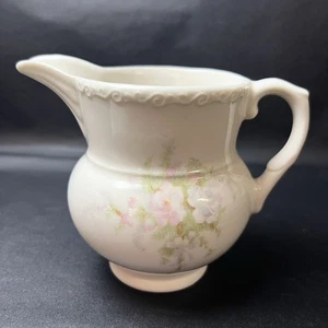Small Shabby Chic Pitcher Creamer / Off White w/ Pastel Pink Blue Roses EUC - Picture 1 of 7