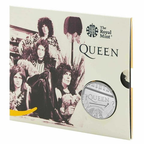 Great Britain UK  2020 £5 QUEEN MUSIC LEGENDS Brilliant Uncirculated Coin Cover